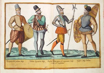 Stroje z XVI wieku z „Omnium Poene Gentium Imagines”, wydanej w Kolonii