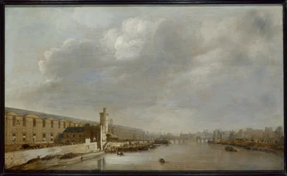 Grande Galerie w Luwrze z Porte Neuve i Tour du Bois, około 1640 (olej na drewnie)