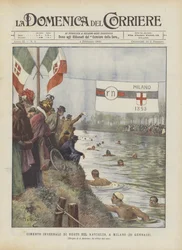 Zimowa próba pływania na Naviglio w Mediolanie (21 stycznia)