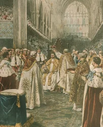 Ilustracja okładkowa przedstawiająca koronację króla Jerzego V; Londyn, Anglia