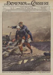 Epizody wojny, dwóch francuskich żołnierzy, jeden oślepiony, a drugi ranny w nogę, pomagają sobie nawzajem?