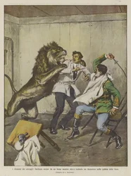 Dramaty menażerii, fryzjer zabity przez lwa podczas golenia poskramiacza w klatce bestii