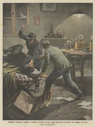 Urzędnik telegraficzny zaatakowany i zamordowany w nocy przez dwóch zamaskowanych bandytów w biurze telegraficznym w Udine