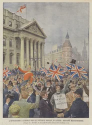 Entuzjazm w Londynie dla brytyjskich zwycięstw w Afryce, przed rezydencją