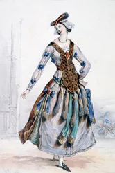 Mademoiselle Sophie, Projekt kostiumu do opery, c1820-1857
