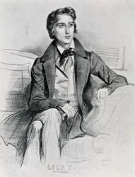 Portret węgierskiego kompozytora i pianisty Franza Liszta (Doborjan