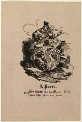 Medalion z portretem Fausta i Marguerite, arkusz wydawcy z Fausta