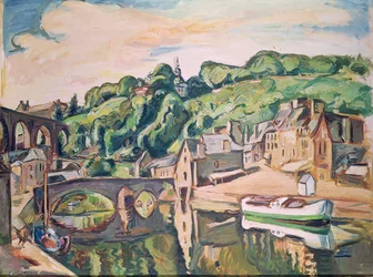 Widok Dinan (olej na płótnie)