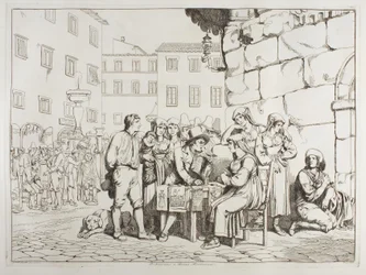 Pisarz na Piazza Montanara