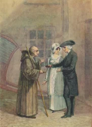 Yorik, mnich i Madame L- na dziedzińcu gospody w Calais, ok. 1760, 1942 r.