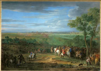 Przybycie Ludwika XIV do obozu przed Maastricht, czerwiec 1673 r. ...