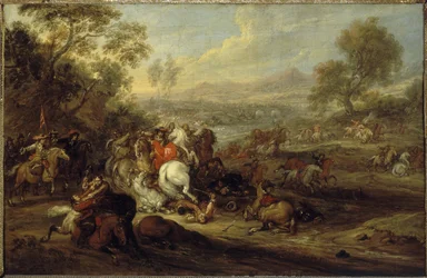 Szok kawalerii lub walka kawalerii, między 1652 a 1690 (olej na płótnie)