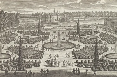 Parter oranżerii w Chantilly, 1680., 1680s.