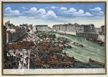 Le Pont Marie po odbudowie - w „Paryżu” Perelle