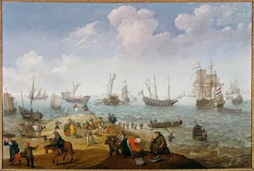 Scena wędkarska Obraz Adama Willaertsa (1577-1664) XVII w. Ze zbiorów prywatnych