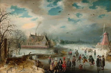 Łyżwiarstwo na zamarzniętej rzece Amstel, 1611.