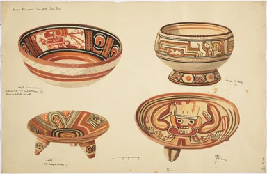 Cztery dania z Santa Cruz de Nicoya, Kostaryka (akwarela)