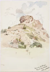 Widok - Cerro de los Riscos, poza Guadalupe, Meksyk (akwarela)