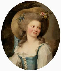 Madame Dugazon 1755-1821 jako Babet w komedii Blaise i Babet, czyli Suita Trzech Rolników.