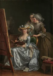 Autoportret z dwiema uczennicami, Marie Gabrielle Capet i Marie Marguerite Carreaux de Rosemond