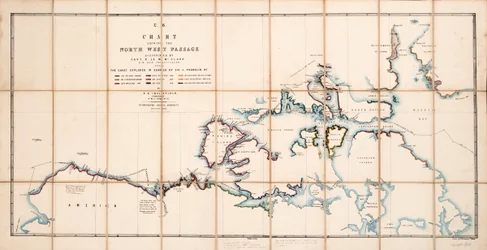 Mapa przedstawiająca Przejście Północno-Zachodnie odkryte przez kapitana R. Le M. McClure