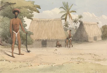 "Fryzjerstwo Feejee; od jednego z młodszych synów Tanoa, 7 października 1849 r. [Fidżi]".
