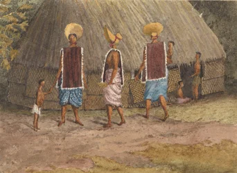 Niedzielne maski na Wyspach Nawigatorów (Samoa), zatoka Apia, 14 września 1849 r. (akwarela)