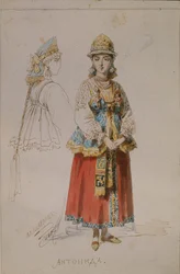 Projekt kostiumu do opery Życie za cara M. Glinki, 1867
