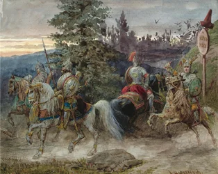 Droga do Czernomoru. Ilustracja do wiersza Rusłan i Ludmiła A. Puszkina