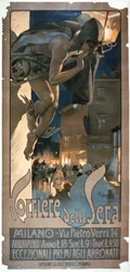 Plakat reklamujący „Corriere della Sera”, wydrukowany w Mediolanie, 1898 r.