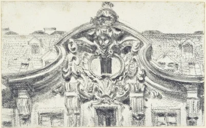 Szczyt środkowej części wysuniętej części budynku Palais du Saxe w Dreźnie