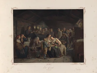 Ilustracja z książki Norske Folkelivsbilleder autorstwa Adolpha Tidemanda, wydanej przez Chr. Tønsberga (Christiania, 1858)
