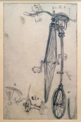 Penny-farthing, widok od tyłu