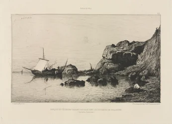 Kuter rybacki zawijający do portu na skałach Collioure, 1878 r.