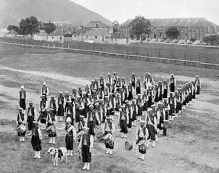 Zespół zachodnioindyjski, Up-Park-Camp, Jamajka, c1905