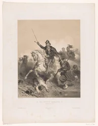 Król Wiktor Emanuel II Włoch w bitwie pod Palestro Le roi Victor Emmanuel II (tytuł na obiekcie)