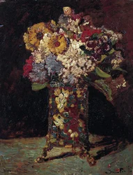 „Martwa natura bukietu kwiatów” (Martwa natura kwiatów) Obraz Adolphe Thomas Joseph Monticelli (1824-1886) 1875 Muzeum Van Gogha, Amsterdam
