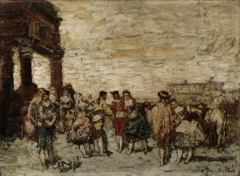 Impreza w Hiszpanii Obraz Adolphe Monticelli (1824-1886) Dim 36,5x48 cm Musee Grobet-Labadie
