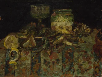 Martwa natura: ostrygi, ryby, ok. 1930 r. 1880