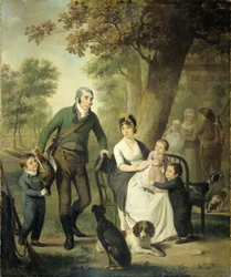 Jonkheer Gysbert Carel Rutger Reinier van Brienen van Ramerus (1771-1821), z żoną i czwórką ich dzieci