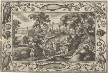 polowanie na jelenia Pejzaże ze scenami biblijnymi, mitologicznymi i polowaniami (tytuł serii)