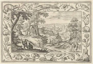 Nadawanie Apostołów Pejzaże ze scenami biblijnymi, mitologicznymi i polowaniami (tytuł serii)