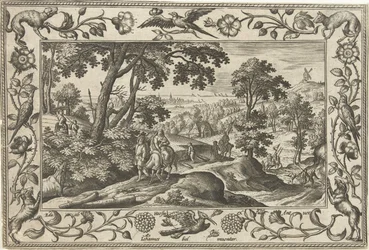 Lot do Egiptu Pejzaże ze scenami biblijnymi, mitologicznymi i polowaniami (tytuł serii)