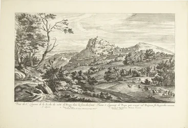 Gezicht op Saint Laurent de la Roche Widok St. Laurent de la Roche z costé du Bourg w Franche Comté (tytuł na obiekcie)