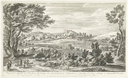 Gezicht op Saint Laurent de la Roche Widok St. Laurent de la Roche i Bourg w Franche-Comté (tytuł na obiekcie)