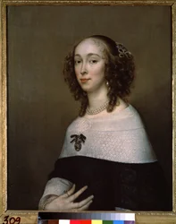 Portrait de femme (Portret damy). Obraz Adriaena Hannemanna (Adrien Hanneman