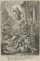 H. Franciscus van Paola geneest de zieken Św. Franciszek de Paula, Założyciel Zakonu Mniejszych (tytuł na obiekcie)