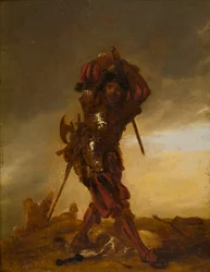 Żołnierz szwajcarski: Najemnik, ok. 1609-62 (olej na panelu)