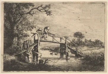 Dwóch wędkarzy na moście, 1647.