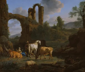 Pejzaż pasterski z ruinami, 1664.